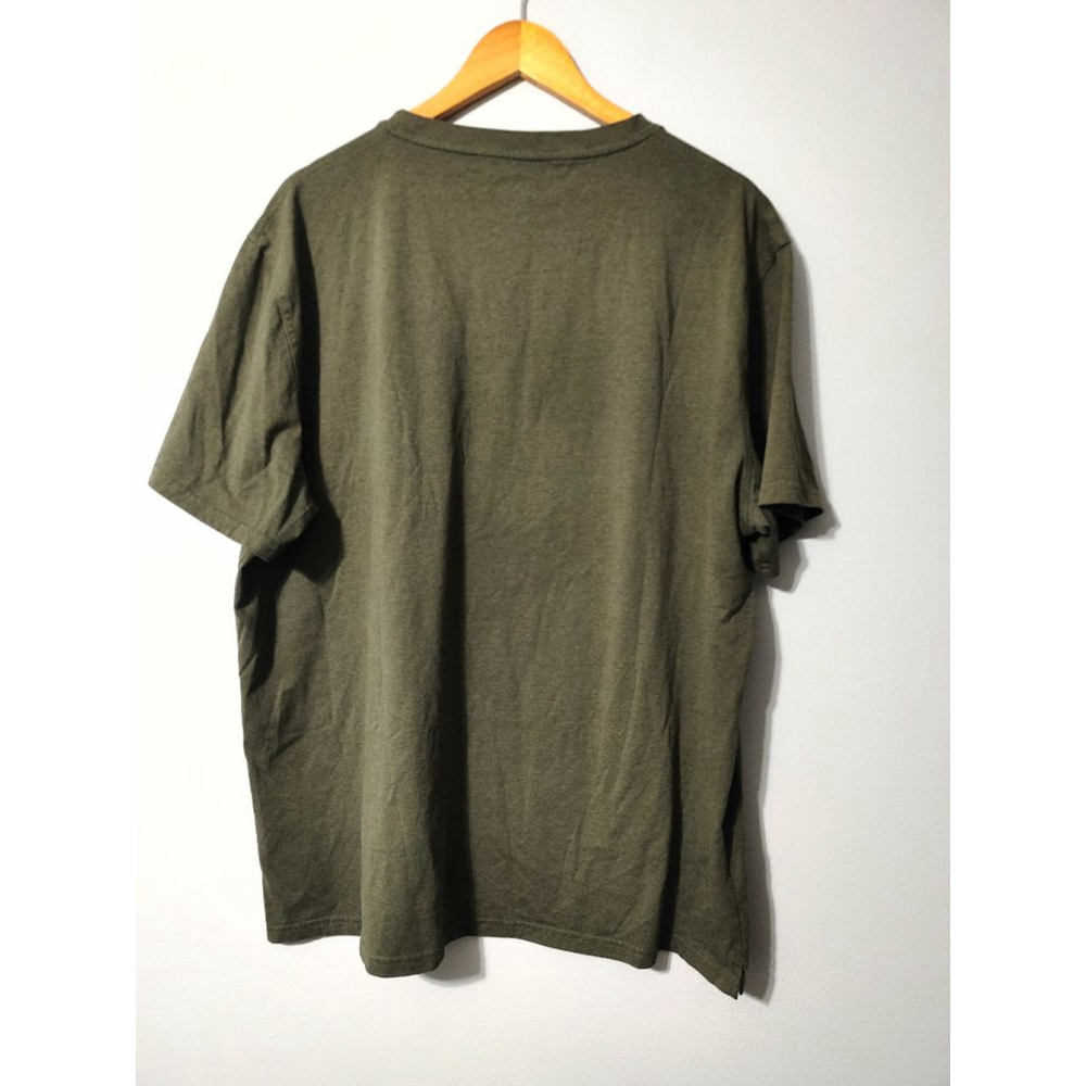 Men's BRUNT Dark Olive Green Short Sleeve Tee XXL with Orange Neck Trim & Logo - Picture 2 of 9